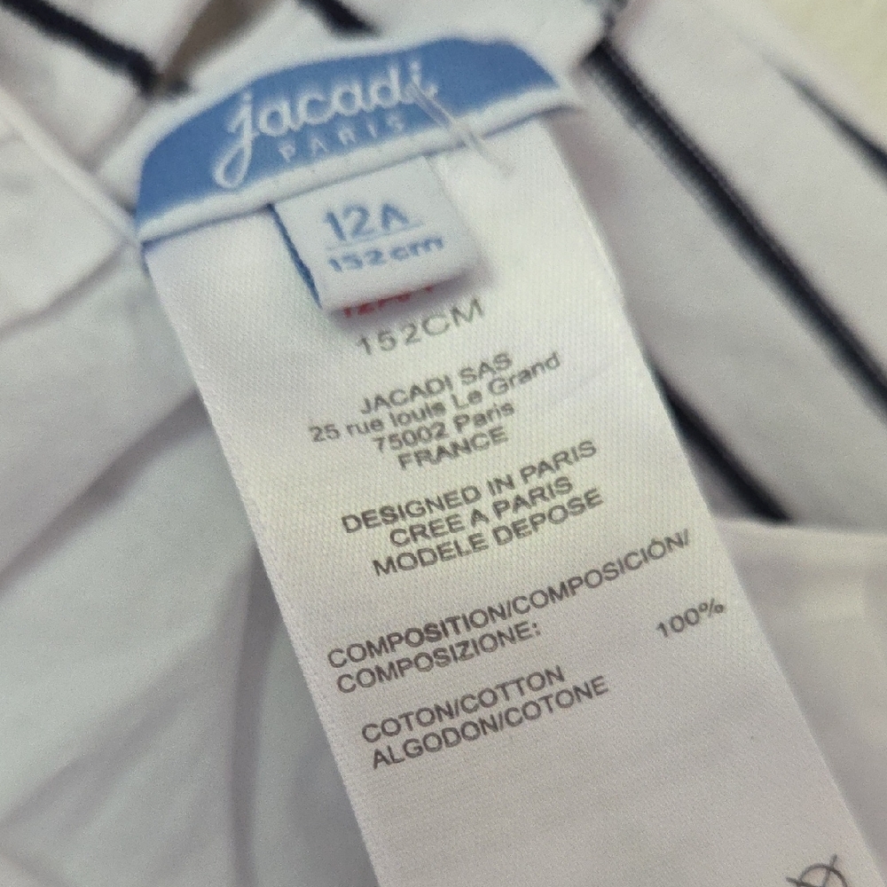 Jacadi Paris.Striped Long Sleeve with Ruffle Collar - Picture 2 of 5